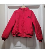VTG Official Budweiser King Of Beers Red Puffer Jacket Full Zip Mens Sz ... - $46.56