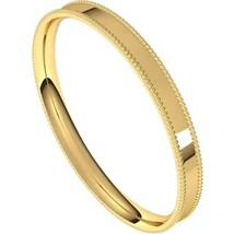 14k Yellow Gold Flat Comfort Fit Wedding Band with Milgrain - £304.42 GBP+