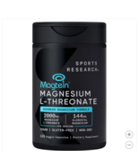 Sports Research Magtein Magnesium L-Threonate, 2000 mg, 135 Veggie Capsules - $62.45 CAD