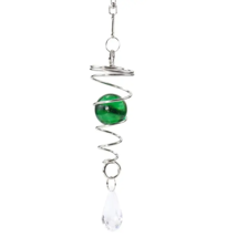 Spiral Stereoscopic Effect Green Crystal Ball Sun Catcher Wind Chimes  -... - £11.95 GBP