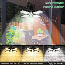 Solar Pendant Light Outdoor Indoor Shed Lamp Power Garden Dusk Dawn Barn... - £37.14 GBP