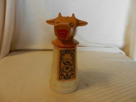 Vintage Moo Cow Creamer Plastic Bottle Whirley Ind. Brown Head With Daisys - $30.00
