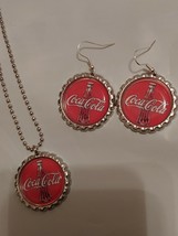 coke earrings and necklace set great gift a must have coca cola - £7.33 GBP