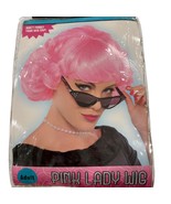 Pink Lady Wig &amp; Black Cat Eye Sunglasses Set Adult Size Costume Hallowee... - €12,40 EUR