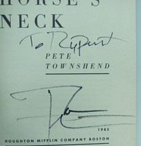 Autographed Signed by PETE TOWNSHEND The WHO &quot; Horse&#39;s Neck&quot; 1st.ed. Boo... - $197.95