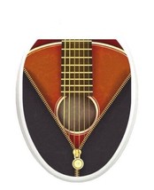 Toilet Tattoos Toilet Seat Lid Decor Classic Guitar Bathroom Reusable Br... - $471.59 MXN