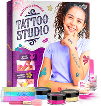 Glitter Tattoo Kit for Kids - Glitter &amp; Metallic Fake Tattoos for Girls ... - €18,89 EUR