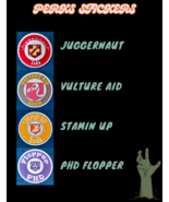 COD zombies perks an ww waterproof stickers juggernaut, phd flopper, spe... - $64.40 MXN