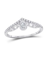 Authenticity Guarantee 
Pear Shape Diamond Ring Wedding Band Chevron 10K... - £398.91 GBP