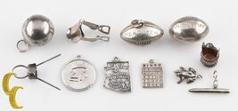 Baseball Football Frog Saddle Bingo Silver Charms Great Gift for Her - €142,55 EUR