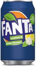 6 Cans of Fanta Elderflower &amp; Lemon Flavor Soft Drink Soda 330ml/11 oz Each - £26.22 GBP