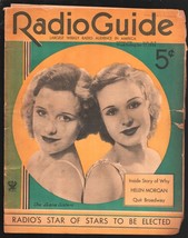 Radio Guide 1/27/1934-Lane Sisters cover-Inside story of Helen Morgan-Program... - £22.44 GBP