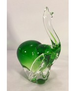 Art Glass Emerald Green Elephant~ Fifth Avenue Crystal 8.5&quot; - €19,35 EUR