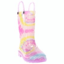 Western Chief Toddler Girl&#39;s Clara Tie-Dye, Light-Up, Glitter Rain Boots... - $22.63