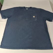Carhartt Loose Fit Men's Blue Cotton Blend Crewneck T-Shirt Size 3XL Chest 59" image 7