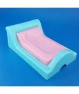 Doll House Kids Bedroom Twin Bed Blue Pink Plastic Dollhouse Miniature - $3.95