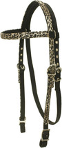 Abetta Heavy Brown Nylon Western Saddle Horse Headstall w/Cheetah Design... - $15.60