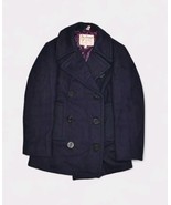 Vintage Fox Knapp Coat Womens 6 Navy Wool Double Breasted Peacoat Made i... - £22.95 GBP