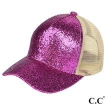 Hot Pink Glitter Trucker Baseball Cap Hat - £19.78 GBP