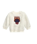 First Impressions Baby Boys 24M Ivory Cloud Fuzzy Owl Fleece Sweatshirt NWT - £8.59 GBP