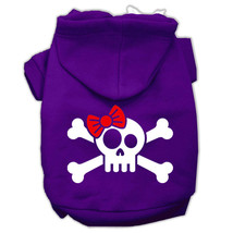 Purple Skull Crossbone Bow Pet Hoodie - Size Medium - £14.84 GBP