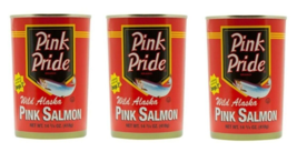 3x Cans Pink pride Brand Wild Alaskan Pink Salmon 14.75 oz best before 2027 - £15.78 GBP