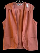 VTG Trissi 70s Women’s Vest Polyester Sleeveless Jacket Cantaloupe Size ... - $21.23