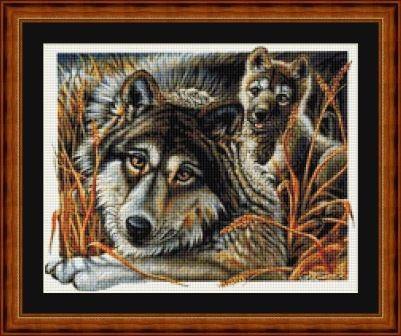 FIRST BORN WOLVES - pdf x stitch chart Original Artwork © Steven Michael... - $12.00