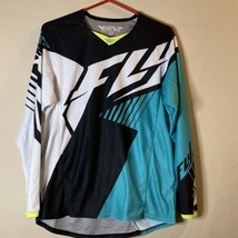 Fly Racing Kinetic Mesh Tech Jersey Sz S Black/Green Graphics Logo Motoc... - $19.79