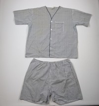 Vintage 90s Streetwear Mens 2XL Pinstriped Seersucker 2 Piece Pajamas Sl... - $49.45