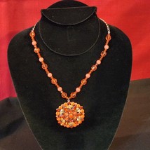 Swarovski Necklace with Orange Pendant marked - £19.33 GBP