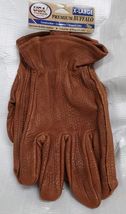 Midwest Quality XL Gloves Smooth Grain American Buffalo Leather, Brown USA Sewn image 2