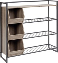 Signature Design By Ashley Maccanet Shoe Rack With Storage Cubbies, Brown - £159.86 GBP