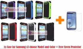 Dual Layer Premium Hybrid Deluxe Hard Case Cover for Samsung Galaxy s3 SIII USA - £18.39 GBP
