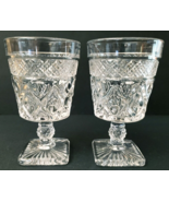 Imperial Cape Cod Water Glasses W/Square Base Clear Glass Set of 2 - £12.55 GBP
