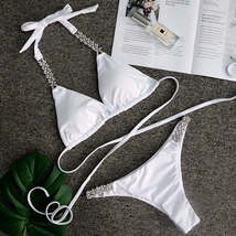 Sexy Crochet Jewelry Bikini Set two pieces Swimsuit female Lace - £81.68 GBP+
