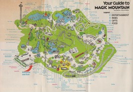 1974 Magic Mountain Map Poster 24 X 36 Inches Looks Beautiful Nostalgia - $19.94