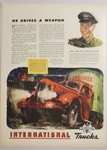 1944 Print Ad International Semi-Truck Pulls Trailer WW2 Made in Chicago,IL - £13.19 GBP