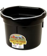 Little Giant Plastic Animal Feed Bucket (Black) Flat Back Plastic Feed B... - $444.76 MXN