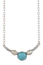 LUCKY BRAND TURQUOISE &amp; PEARL SILVER TONE COLLAR NECKLACE NWT - £19.18 GBP