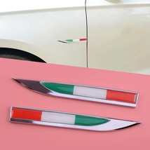 NEW 2Pcs 3D Blade  Alloy Italy Italian Flag Both Side  Emblem  Logo Sticker Deca - £72.59 GBP
