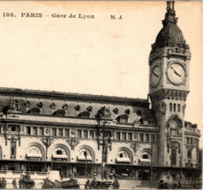 c1920 Paris France #188 La Gare deLyon Railway Train Station Albertype Postcard - £7.86 GBP