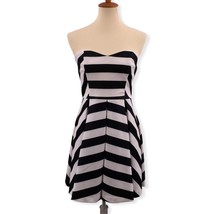 ASTR Black White Stripe Dress Fit + Flare Medium - £12.75 GBP