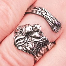 Lilly Flower Spoon Ring Stargazer Flower Adjustable 925 Sterling Silver Boxed - £30.04 GBP