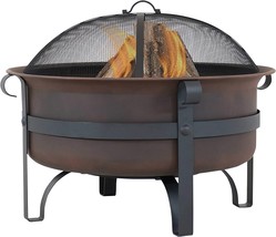 Sunnydaze Large Bronze Cauldron Outdoor Fire Pit Bowl - Round Wood, 29 Inch - $258.99