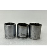 Lot Of 3 Craftsman 1/2&quot; Drive 12 Pt V Sockets1&quot; 1 1/16&quot; 1 1/8&quot; USA - $19.55