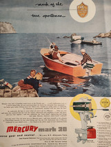 1954 Holiday Original Art Ad Advertisement MERCURY Mark 20 Outboard Motors! - £8.44 GBP
