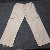 Cabelas Trail Hiker Cargo Pants Men Size 36x32 Beige Khaki Relaxed Straight - $32.34