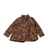 Girls GAP Velvet Leopard Jacket Animal Print Cheetah Pea Coat Size 4/5 - $27.06 CAD