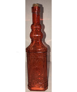 Holiday Glass Decorating Bottle 12 1/2”H Orange-Raised Design &amp; Cork-NEW... - $40.59 CAD